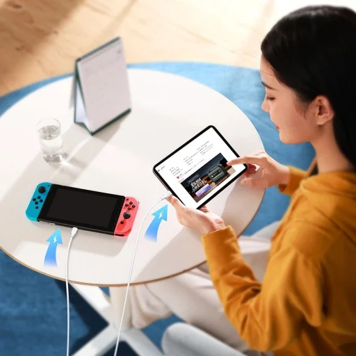 Ugreen US562 USB-C - USB-C PD QC kábel 100W 480Mb/s 1m - fehér - 6