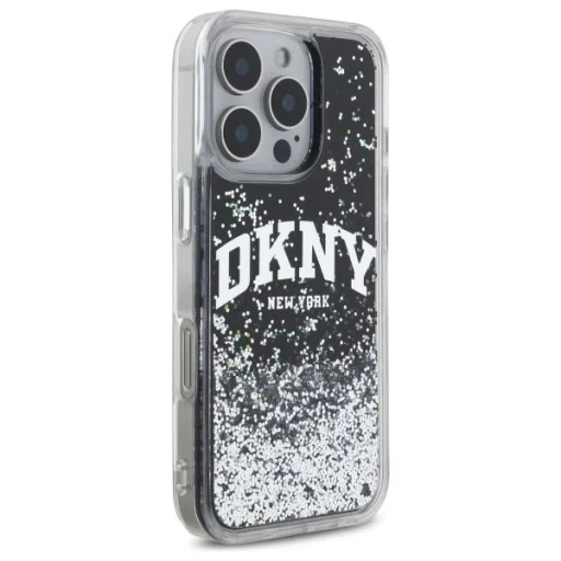  iPhone 16 Pro 6.3" Fekete/Fekete DKNY DKHCP16LLBNAEK Liquid Glitter Arch Logo tok - 4