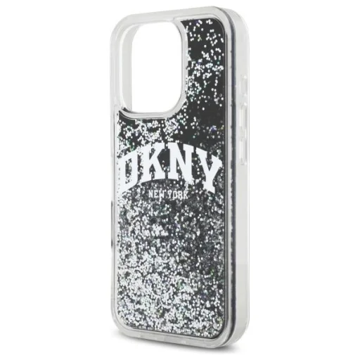  iPhone 16 Pro 6.3" Fekete/Fekete DKNY DKHCP16LLBNAEK Liquid Glitter Arch Logo tok - 6