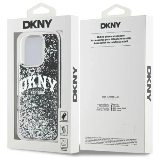  iPhone 16 Pro 6.3" Fekete/Fekete DKNY DKHCP16LLBNAEK Liquid Glitter Arch Logo tok - 8