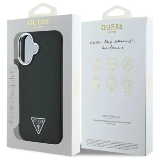  iPhone 16 Plus 6,7" fekete/fekete Grained Triangle MagSafe Guess GUHMP16MPGTSPSK tok - 8