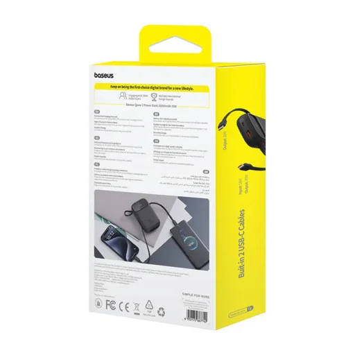Powerbank Baseus QPow 2 10000mAh 30W 2xUSB-C (fekete) - 8