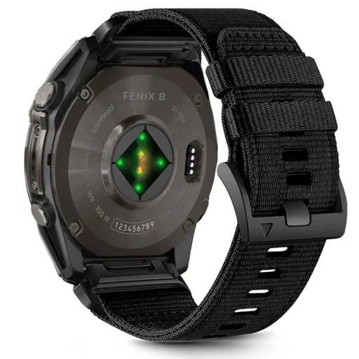 TECH-PROTECT NYLON CLASSIC GARMIN FENIX 5 / 6 / 6 PRO / 7 / 8 (47 MM) / E FEKETE óraszíj - 1