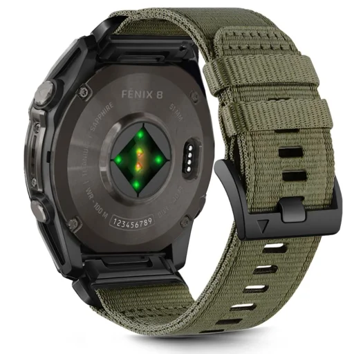 TECH-PROTECT NYLON CLASSIC GARMIN FENIX 5X / 5X PLUS / 6X / 6X PRO / 7X / 8 (51 MM) OLIVE GREEN óraszíj - 1