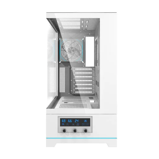 Darkflash Számítógépház DY451 PRO Fehér ventilátorral - 3