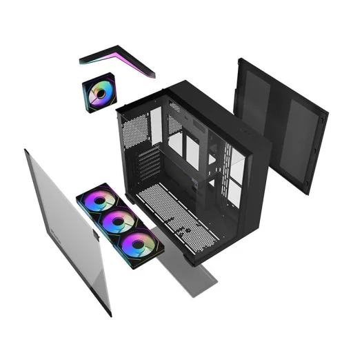 Darkflash TH285 számítógépház, 4 ventilátor (Fekete) - 7