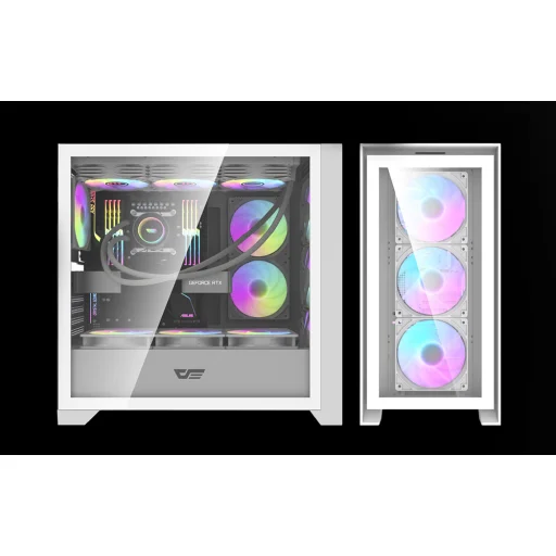 Darkflash Számítógépház DRX90 Üveg Fehér - 11