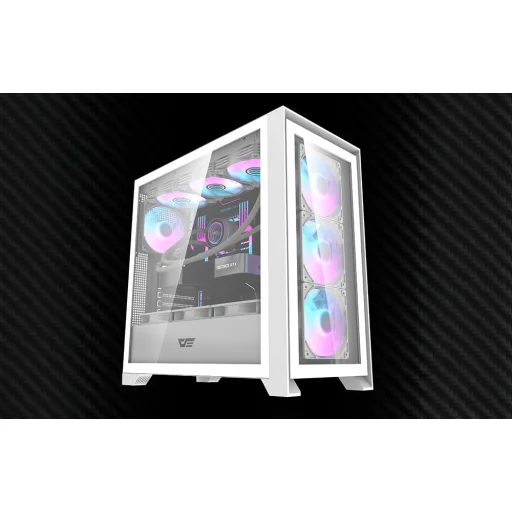 Darkflash Számítógépház DRX90 Üveg Fehér - 6