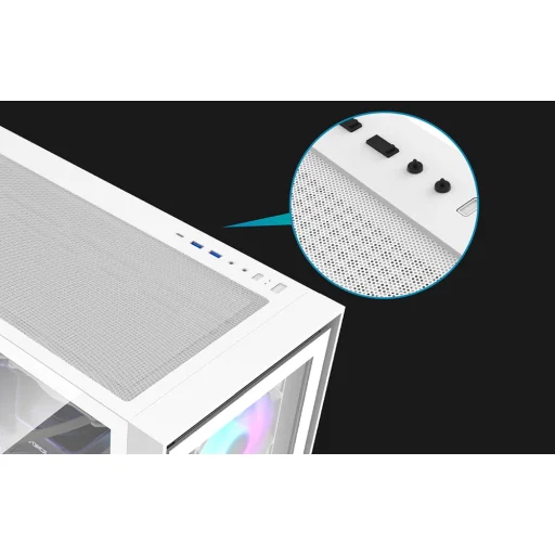 Darkflash Számítógépház DRX90 Üveg Fehér - 10