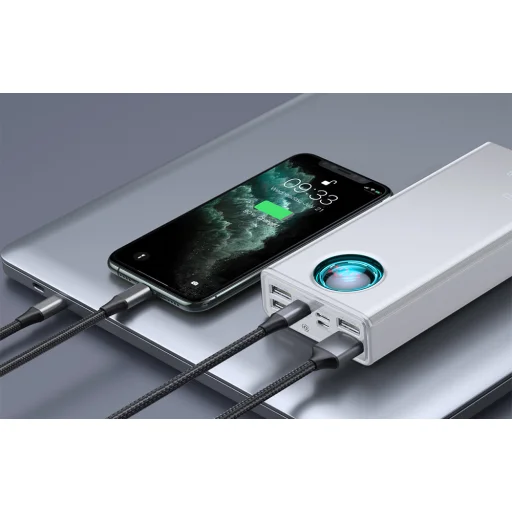 Powerbank Baseus Amblight 30000mAh, 4xUSB, USB-C, 65W (fehér) - 4