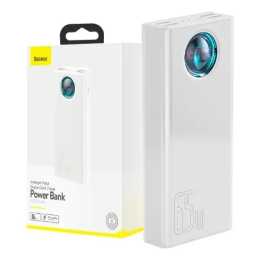 Powerbank Baseus Amblight 30000mAh, 4xUSB, USB-C, 65W (fehér) - 10