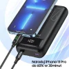 Powerbank 20000mAh 22.5W Kijelzővel + PD/iPhone Kábelek Lightning AWEI (P169K) fekete - 3
