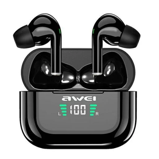 Bluetooth 5.1 TWS Fülhallgató + AWEI Töltőállomás (T29P) fekete - 4
