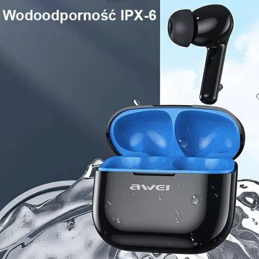 Bluetooth 5.3 Fülhallgató + AWEI Dokkoló Állomás (T1Pro) fekete - 4