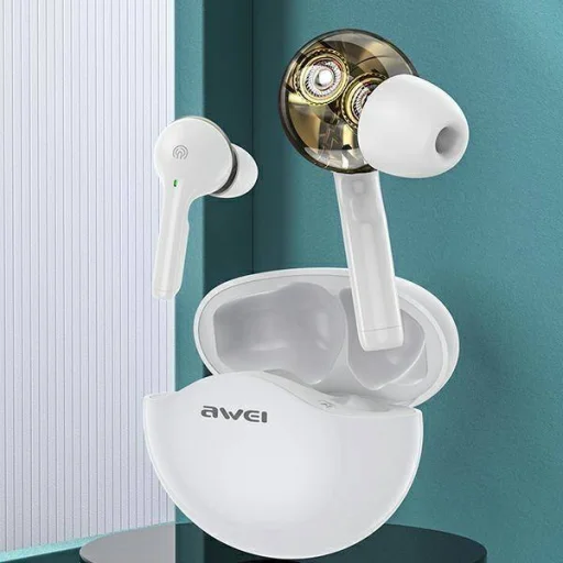 TWS AWEI (T12) Bluetooth sport fülhallgató fehér - 3