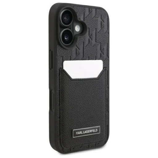  iPhone 16 6.1" fekete Karl Lagerfeld KLHCP16SPGKHPRPK keménytok Cardslots Monogram tok - 4