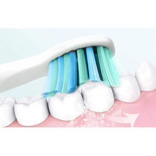 FairyWill FW-507 Szónikus elektromos fogkefe fejkészlettel és tokkal (2 db, fekete és fehér) - 6