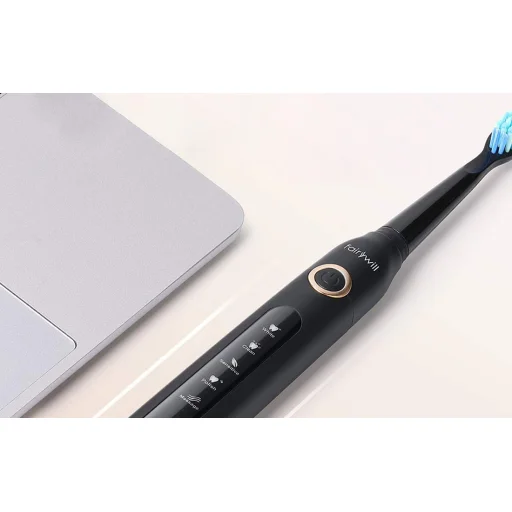 FairyWill FW-507 Szónikus elektromos fogkefe fejkészlettel és tokkal (2 db, fekete és fehér) - 7