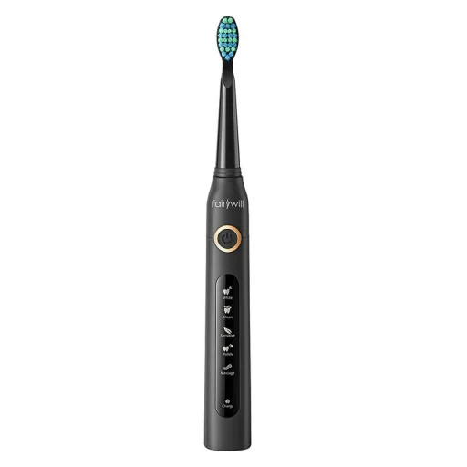 FairyWill FW-507 Szónikus fogkefe fejkészlettel és tokkal (2db, fekete és rózsaszín) - 3