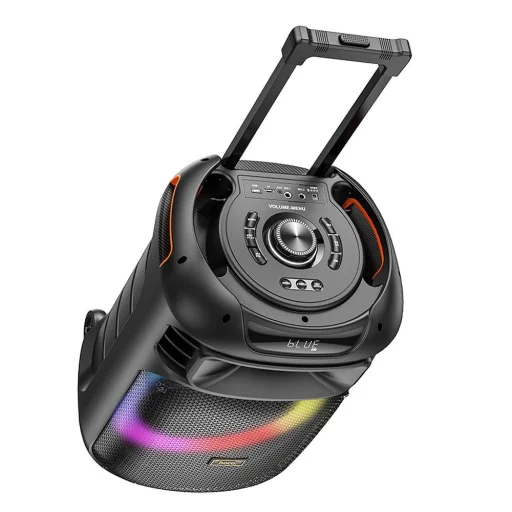 HOCO vezeték nélküli hangszóró dancer kültéri karaoke + 2x vezeték nélküli mikrofon LED Winner HA5 fekete (+ FBT, TF, USB, AUX) - 10