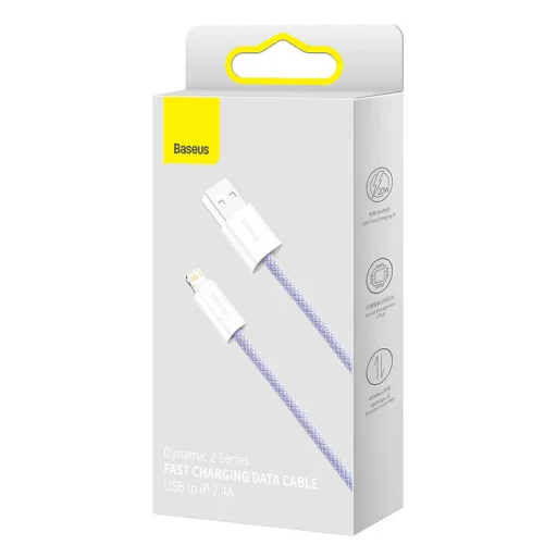 Baseus Dynamic 2 USB - Lightning töltőkábel, 2,4A, 2m (lila) - 4