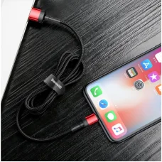 Baseus Cafule 2,4A 1 m-es Lightning USB-kábel (kétoldalas) (fekete és piros)