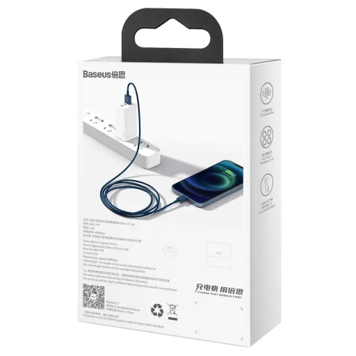 Baseus Superior Series USB-Lightning kábel, 2,4 A, 2 m (kék) - 10