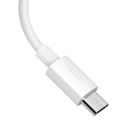 Baseus Simple Wisdom Micro USB - USB kábel, 2.1A, 1.5m (fehér) 2 db. - 7