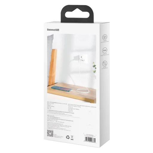 Baseus Simple Wisdom Micro USB - USB kábel, 2.1A, 1.5m (fehér) 2 db. - 12