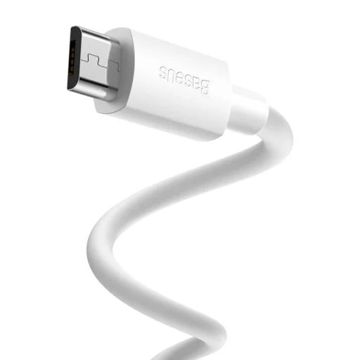 Baseus Simple Wisdom Micro USB - USB kábel, 2.1A, 1.5m (fehér) 2 db. - 3