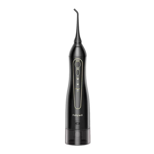 FairyWill FW-5020E + FW-E11 Szónikus fogkefe fejkészlettel és szájzuhannyal (fekete) - 2