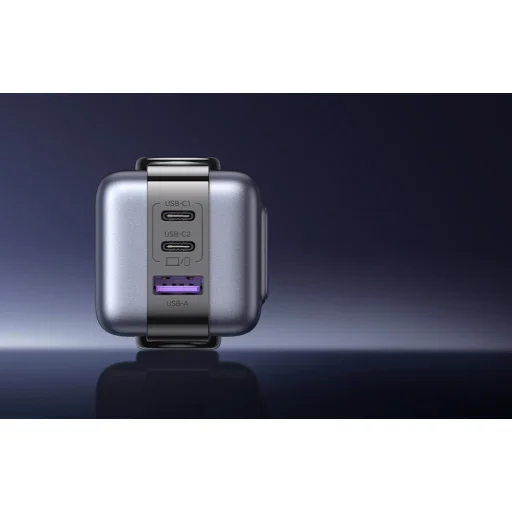 Ugreen Nexode RG hálózati töltő (Robot GaN), 2x USB + USB-C, 65W (szürke) - 7