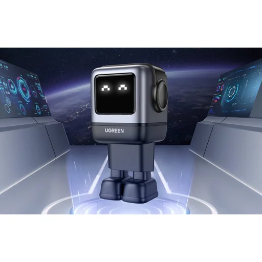 Ugreen Nexode RG hálózati töltő (Robot GaN), 2x USB + USB-C, 65W (szürke) - 2