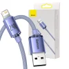 Baseus Crystal Shine Lightning USB kábel, 2.4A, 2m (lila) thumbnail