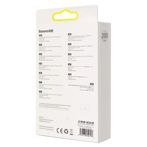 Baseus Crystal Shine Lightning USB kábel, 2.4A, 2m (lila) - 6