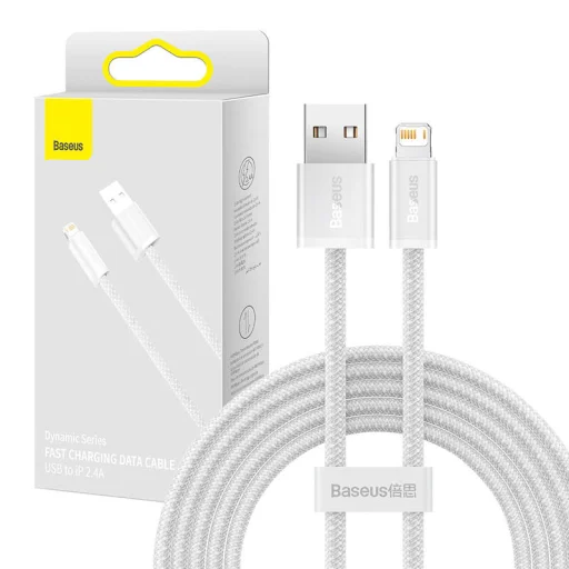 Baseus Dynamic USB-Lightning kábel, 2,4A, 2m (fehér) - 6
