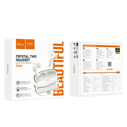 HOCO vezeték nélküli fülhallgató bluetooth TWS EW54 tejfehér - 4