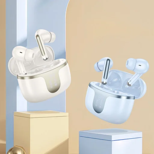 HOCO vezetéknélküli fülhallgató bluetooth TWS EQ10 tejfehér - 2