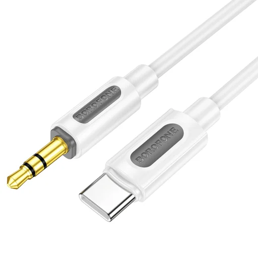 Borofone Cable BL20 - jack 3,5mm to Type C - 1 méter fehér - 1