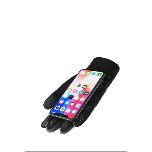 Férfi szélálló telefonos kesztyű - szürke - 5