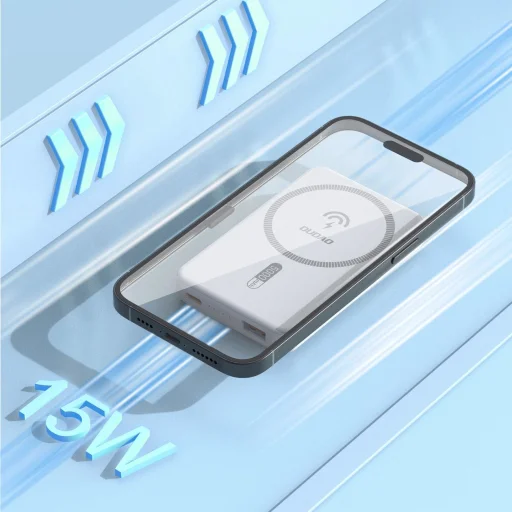 Dudao K14S USB-A / USB-C / MagSafe vezeték nélküli powerbank 20W 5000mAh - fehér - 3