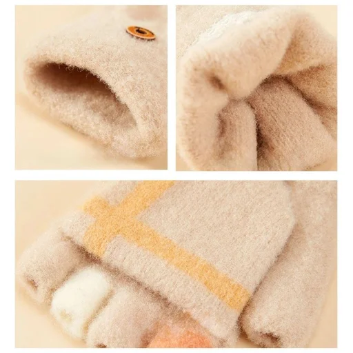 Női/gyerek téli telefon kesztyű - fekete - 2