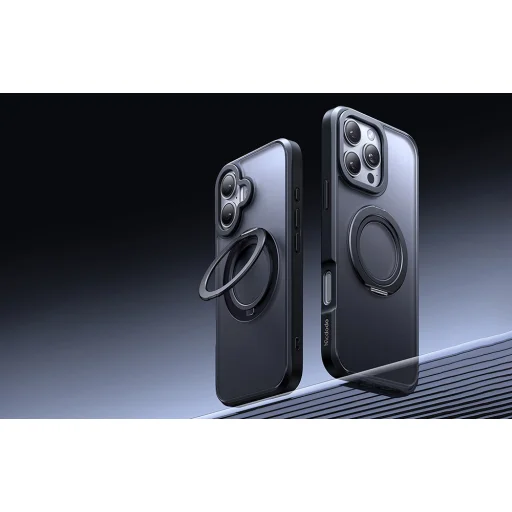 McDodo PC-4931 MagSafe tok iPhone 16 Plus-hoz állvánnyal (fekete) - 5