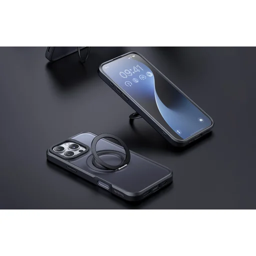 McDodo PC-4931 MagSafe tok iPhone 16 Plus-hoz állvánnyal (fekete) - 3