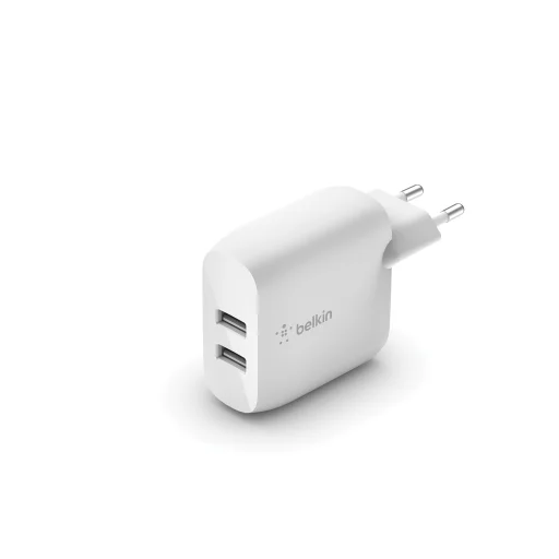 Belkin BOOST CHARGE 24W 12W X2 USB-A, Kétportos fali töltő - Fehér - 1