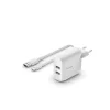 Belkin Boost Charger 24w USB-A Kettős Fali Töltő 1m A-C Kábellel - Fehér