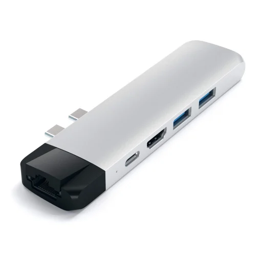 Satechi Alumínium Type-C PRO Hub (HDMI 4K, Átmenő Töltés, 1x USB3.0, 1x SD, Ethernet) - Ezüst - 6
