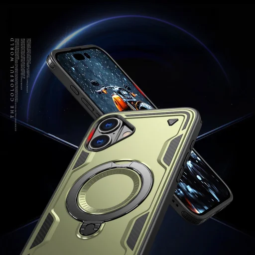 Hybrid Páncél Trendy Tok MagSafe kompatibilitással iPhone 16 Plus-hoz - Zöld - 5