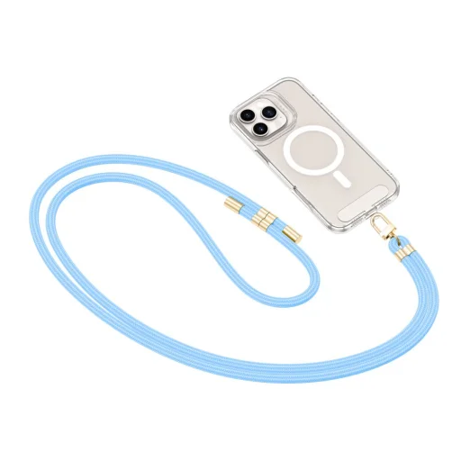 TECH-PROTECT C7S ROPE mobiltelefon nyakpánt BABY BLUE/ARANY - 2