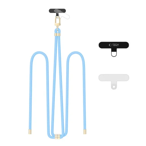 TECH-PROTECT C7S ROPE mobiltelefon nyakpánt BABY BLUE/ARANY - 1